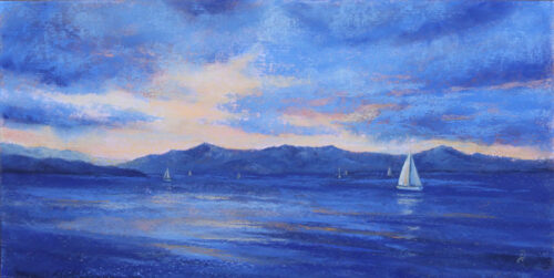 A pastel painting by Francesca Droll titled Somers Sailing 2