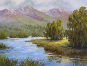 A pastel painting by Francesca Droll titled Mission Valley Sanctuary