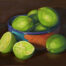 Pastel painting of a grouping of limes.