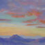 Pastel painting of a sunset with rainbow colors.