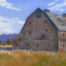 Photo of a pastel painting of Blaisdell Barn.