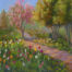 Photo of a painting of gardens.